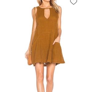 Free People Honey Linen Dress Tan Oversize Small Summer Spring